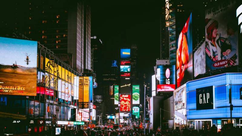 Times Square near the Theater District in Midtown Manhattan, NYC